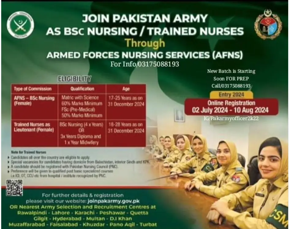 join Pak army as nurse afns online registration 1