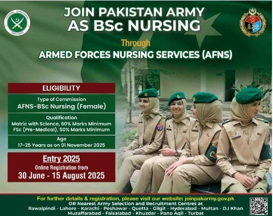 AFNS Registration 2025-2026 | Online and admission 2 join Pak army as nurse afns online registration 2