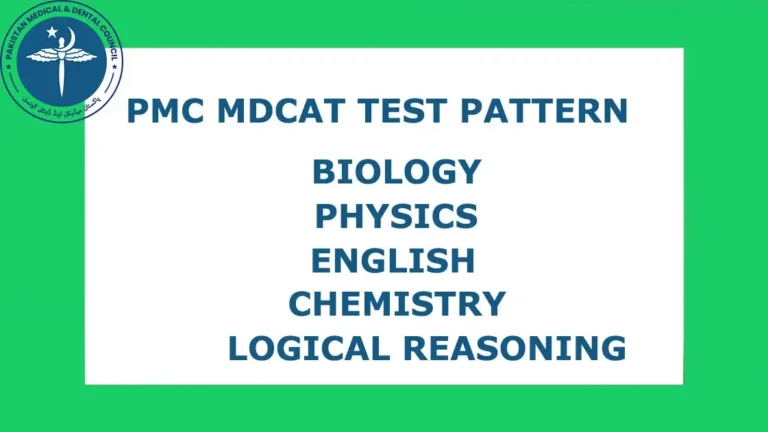 PMC MDCAT Test Pattern 2024-2025